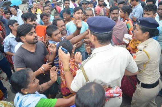 Police lodged suo moto case against multiple people for staging road-blockade protest in Agartala